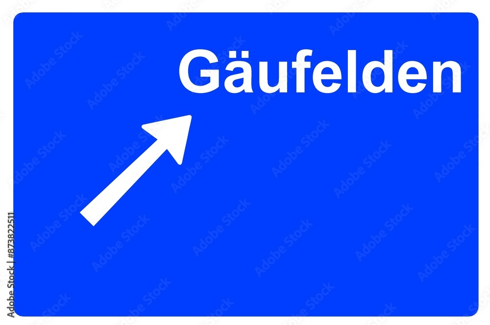 Illustration eines Autobahn-Ausfahrtschildes mit der Beschriftung Illustration eines Autobahn-Ausfahrtschildes mit der Beschriftung