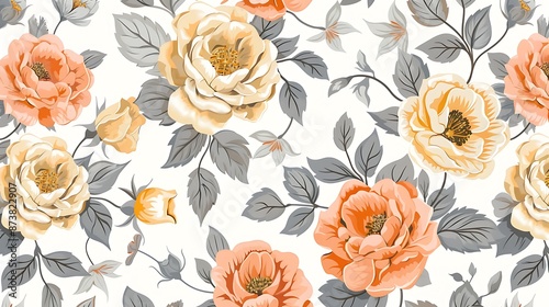 beautiful textile multicolor flower soft color decent flower bunch for textile printing allover seamless floral pattern. Generative Ai