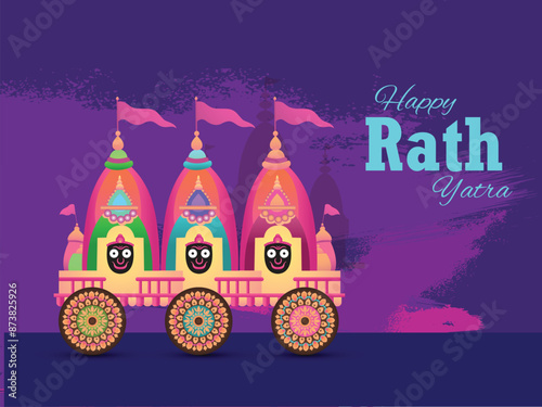 Happy Rath Yatra Festival Banner Design Template