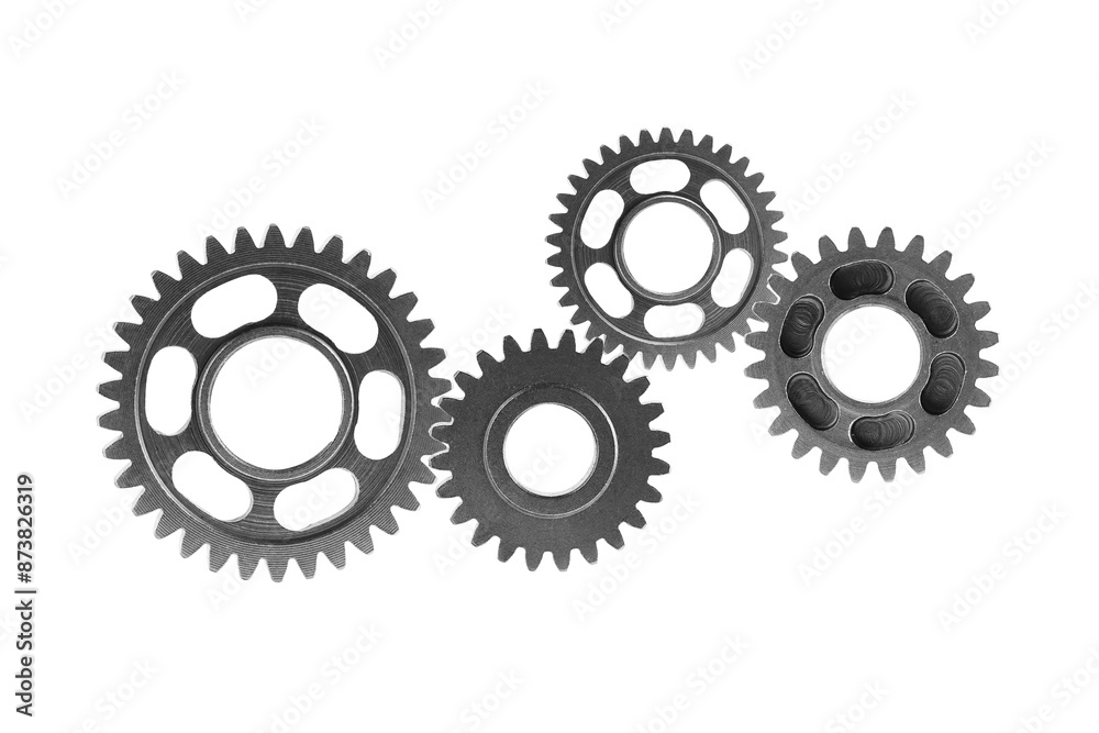 Metal gear isolated on white background for engine car and bike, teamwork business. Metal gear isolated on white background for engine car and bike, teamwork business.