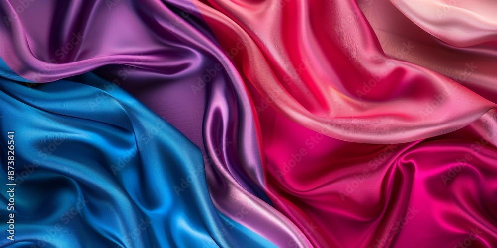 Obraz premium Abstract luxury colorful fabric texture background, silk, soft, female, silk scarf, square scarf, clothing material, fabric sample, version, comfortable, soft, breathable, waterproof and sweat-resista