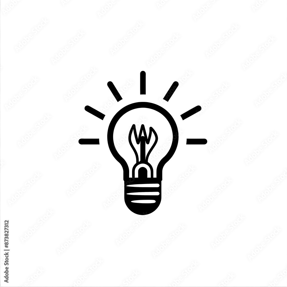 Fototapeta premium Lightbulb Icon Minimal, Simple Logo