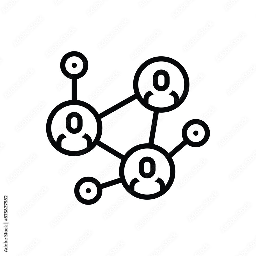 Black line icon for connection Black line icon for connection