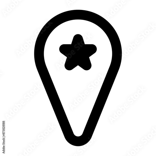 Pin  icon. pin, favorite place, location, map, placeholder, marker. Vector icon illustration