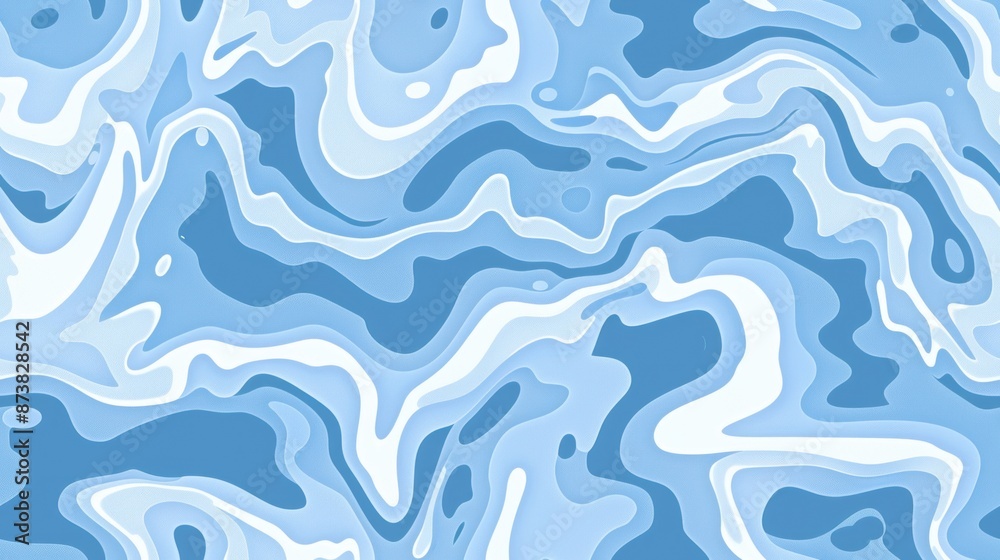 Abstract Blue and White Swirls: Papercut Style Abstract Blue and White Swirls: Papercut Style