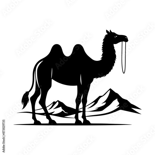 Dromedary Silhouette - Minimalist Dromedary Vector - Camel Vector Silhouette.