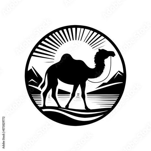 Dromedary Silhouette - Minimalist Dromedary Vector - Camel Vector Silhouette.