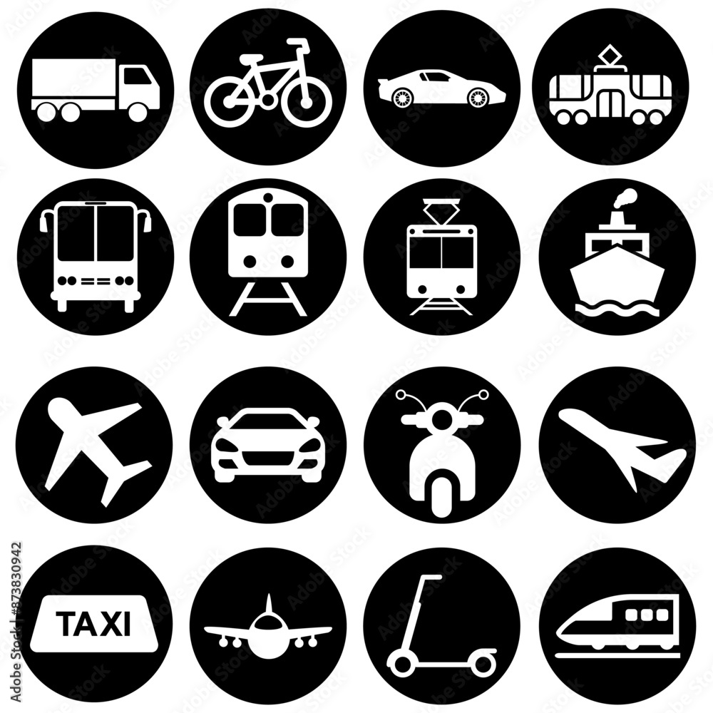 Transport icon vector set. Transportation illustration symbol collection. Travel sign or logo. Transport icon vector set. Transportation illustration symbol collection. Travel sign or logo.