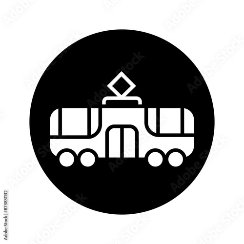 Tram icon vector. Train illustration sign. Public transport symbol or logo.