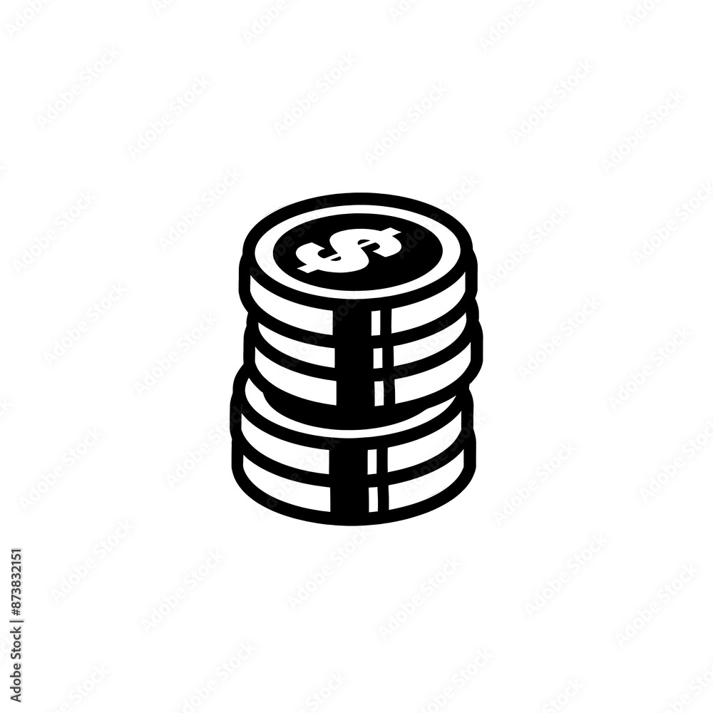 Coins Minimal Icon, Simple Logo Coins Minimal Icon, Simple Logo