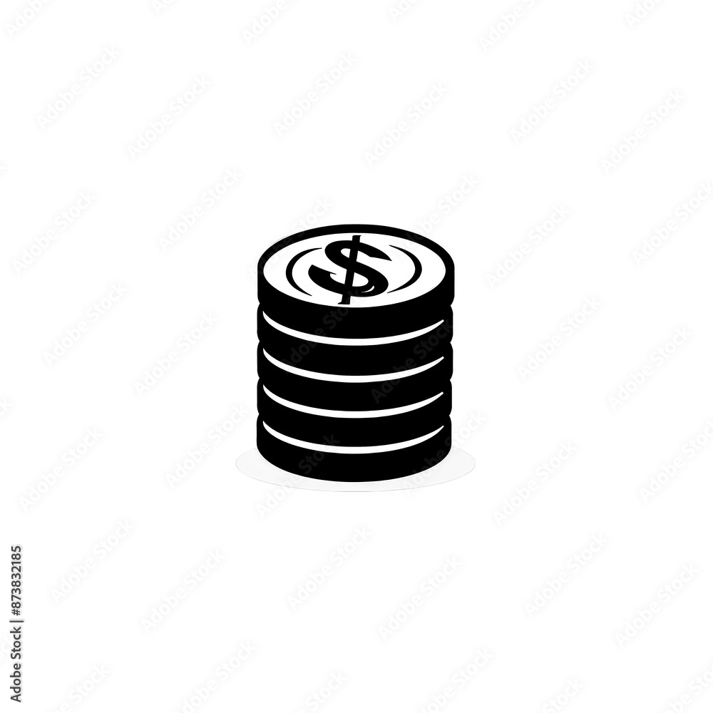 Coins Minimal Icon, Simple Logo Coins Minimal Icon, Simple Logo