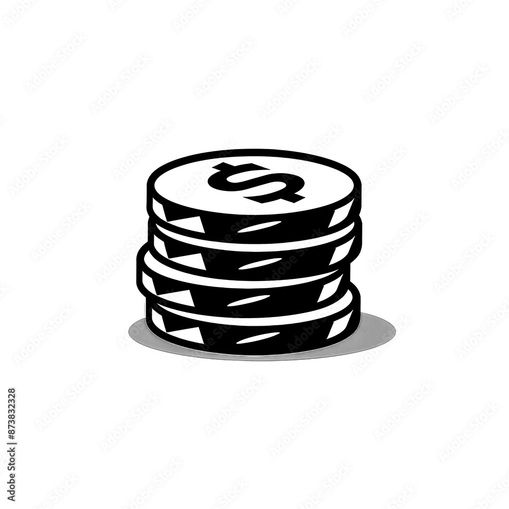 Coins Minimal Icon, Simple Logo Coins Minimal Icon, Simple Logo