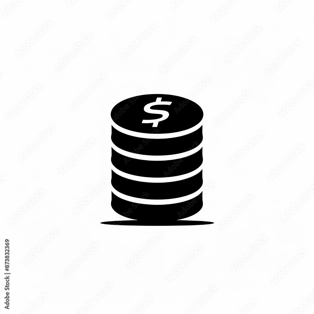 Coins Minimal Icon, Simple Logo Coins Minimal Icon, Simple Logo