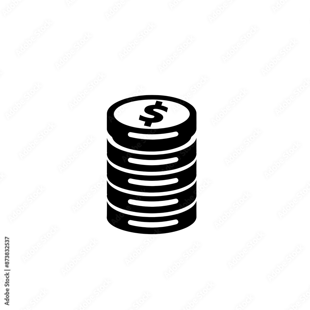 Coins Minimal Icon, Simple Logo Coins Minimal Icon, Simple Logo