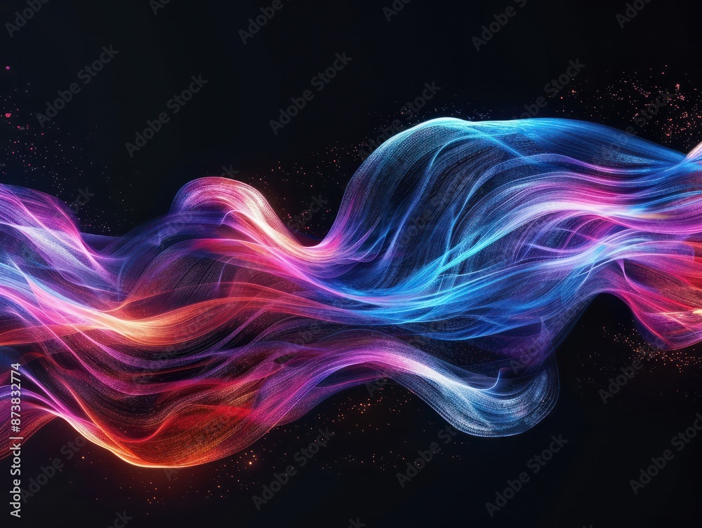 Vibrant Light Wave on Black Vibrant Light Wave on Black