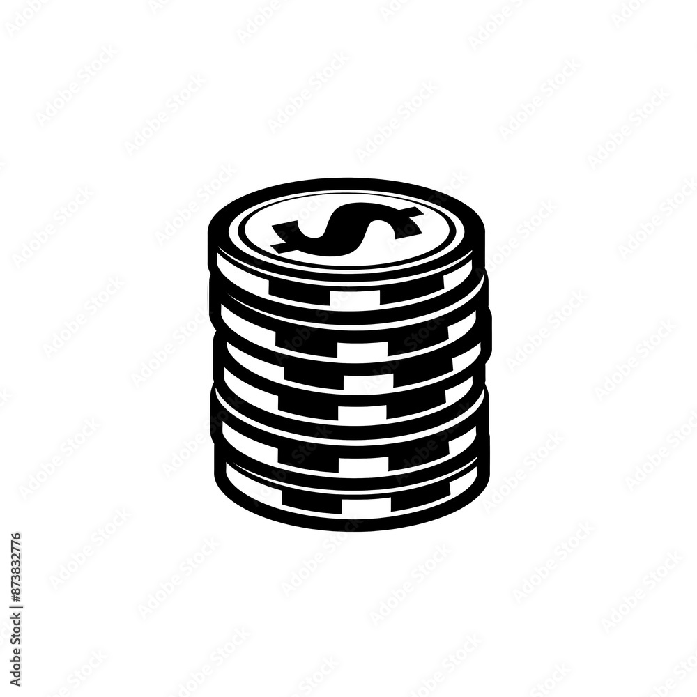 Coins Minimal Icon, Simple Logo Coins Minimal Icon, Simple Logo