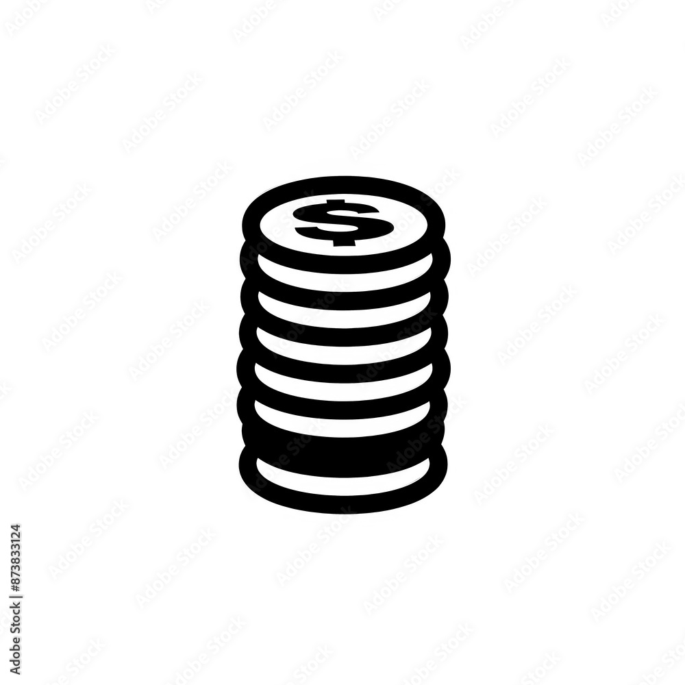Coins Minimal Icon, Simple Logo Coins Minimal Icon, Simple Logo