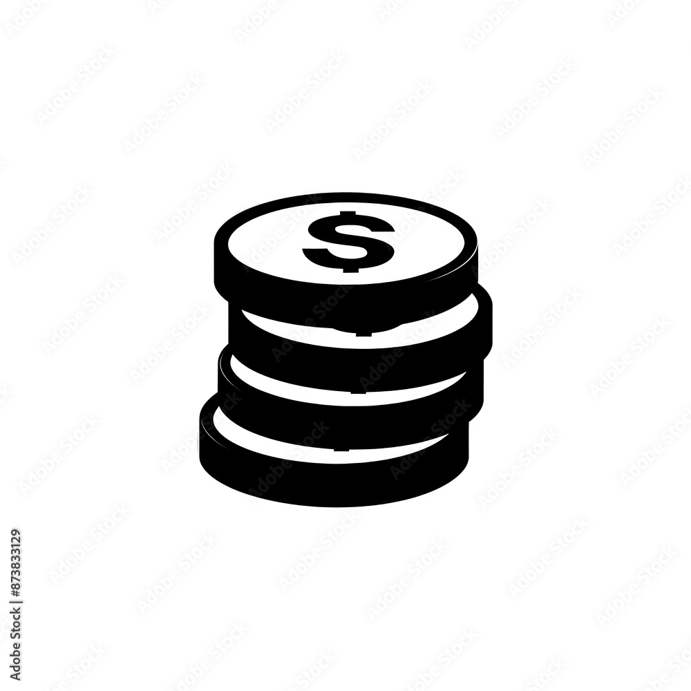 Coins Minimal Icon, Simple Logo Coins Minimal Icon, Simple Logo