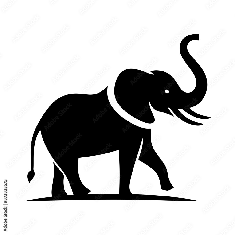 Fototapeta premium Elephant Silhouette - Elephant Vector - Minimalist Elephant Illustration.
