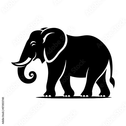 Elephant Silhouette - Elephant Vector - Minimalist Elephant Illustration.