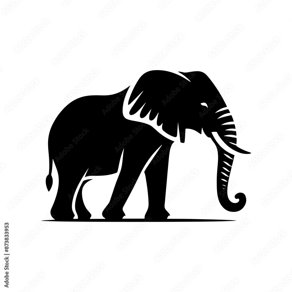 Fototapeta premium Elephant Silhouette - Elephant Vector - Minimalist Elephant Illustration.