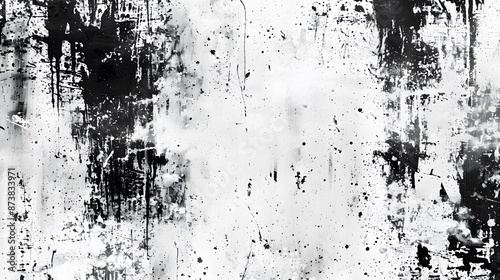 Grunge style abstract background with black and white distressed texture photo