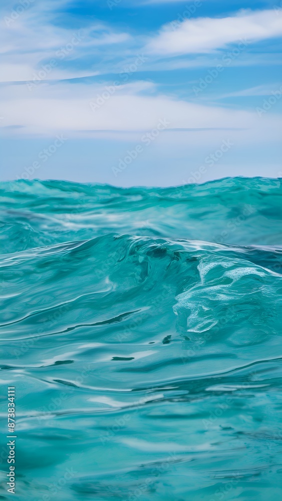 Pure blue turquoise sea water texture with foam and waves Pure blue turquoise sea water texture with foam and waves