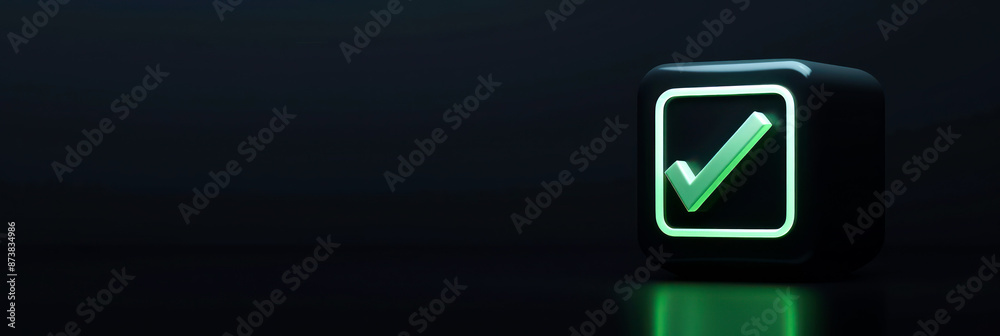 Fototapeta premium 3D rendering of check mark for banner