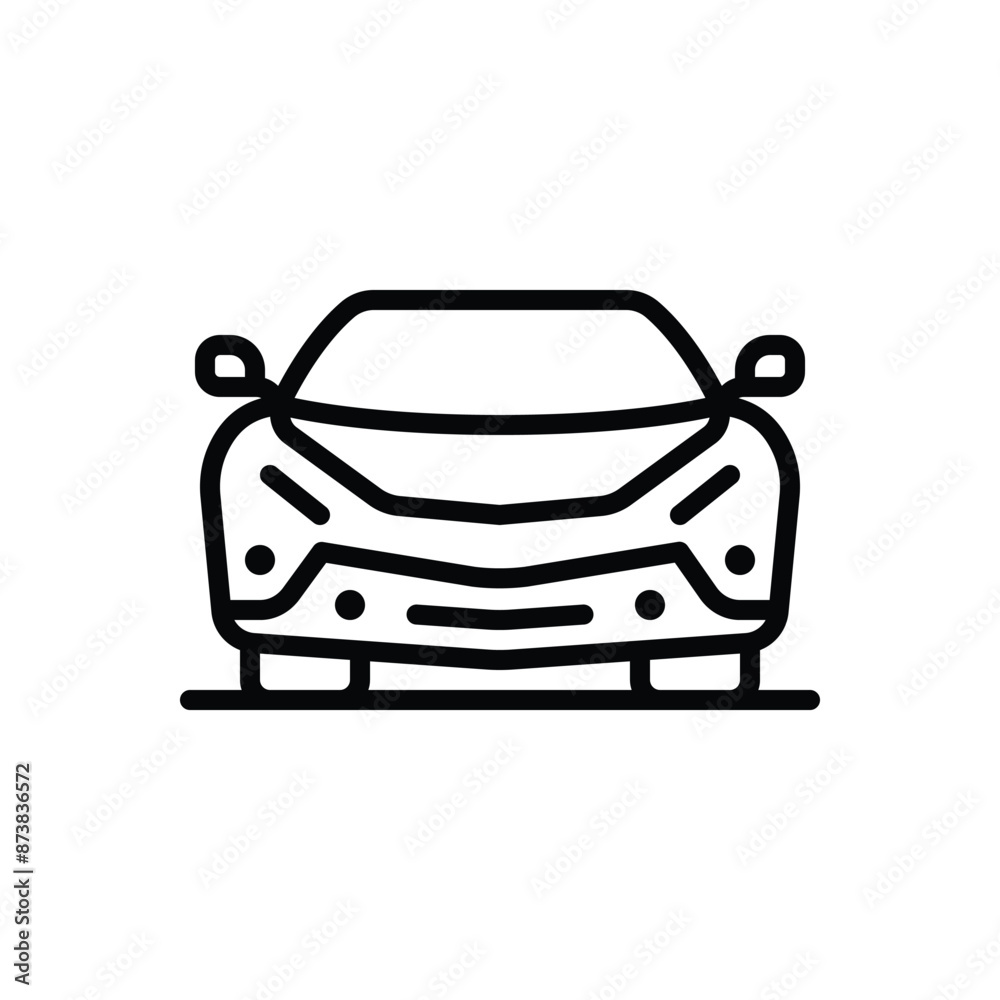 Black line icon for vehicle Black line icon for vehicle
