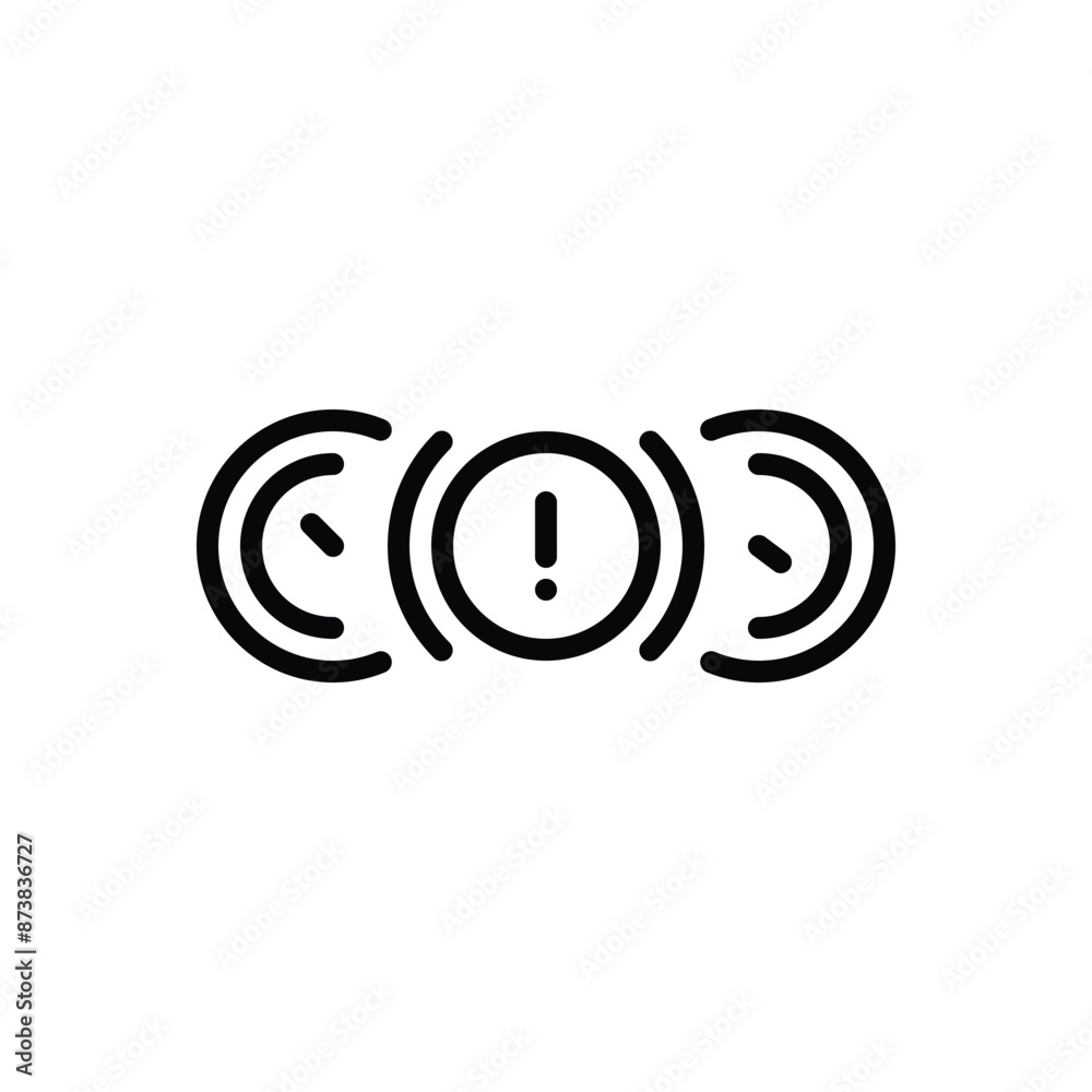 Black line icon for brake warning Black line icon for brake warning