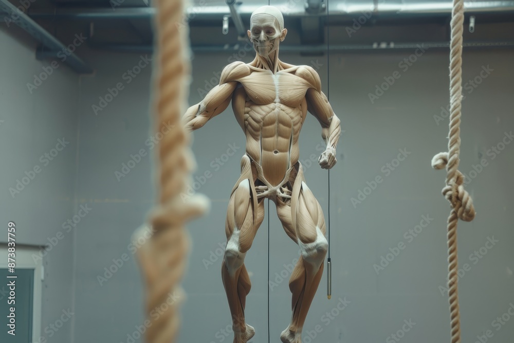 Bottom Statue Rope Foto de Statue of a man balancing on a rope, An object that is lifted ...