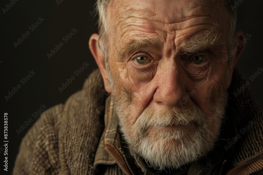 A contemplative elderly man with a white beard and hair, An older man with a contemplative expression A contemplative elderly man with a white beard and hair, An older man with a contemplative expression
