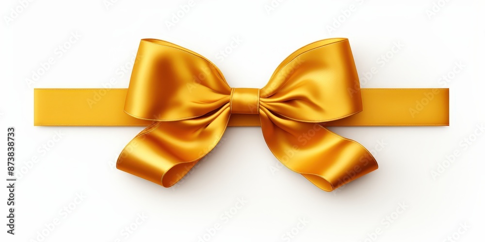Golden Bow on White Background Golden Bow on White Background