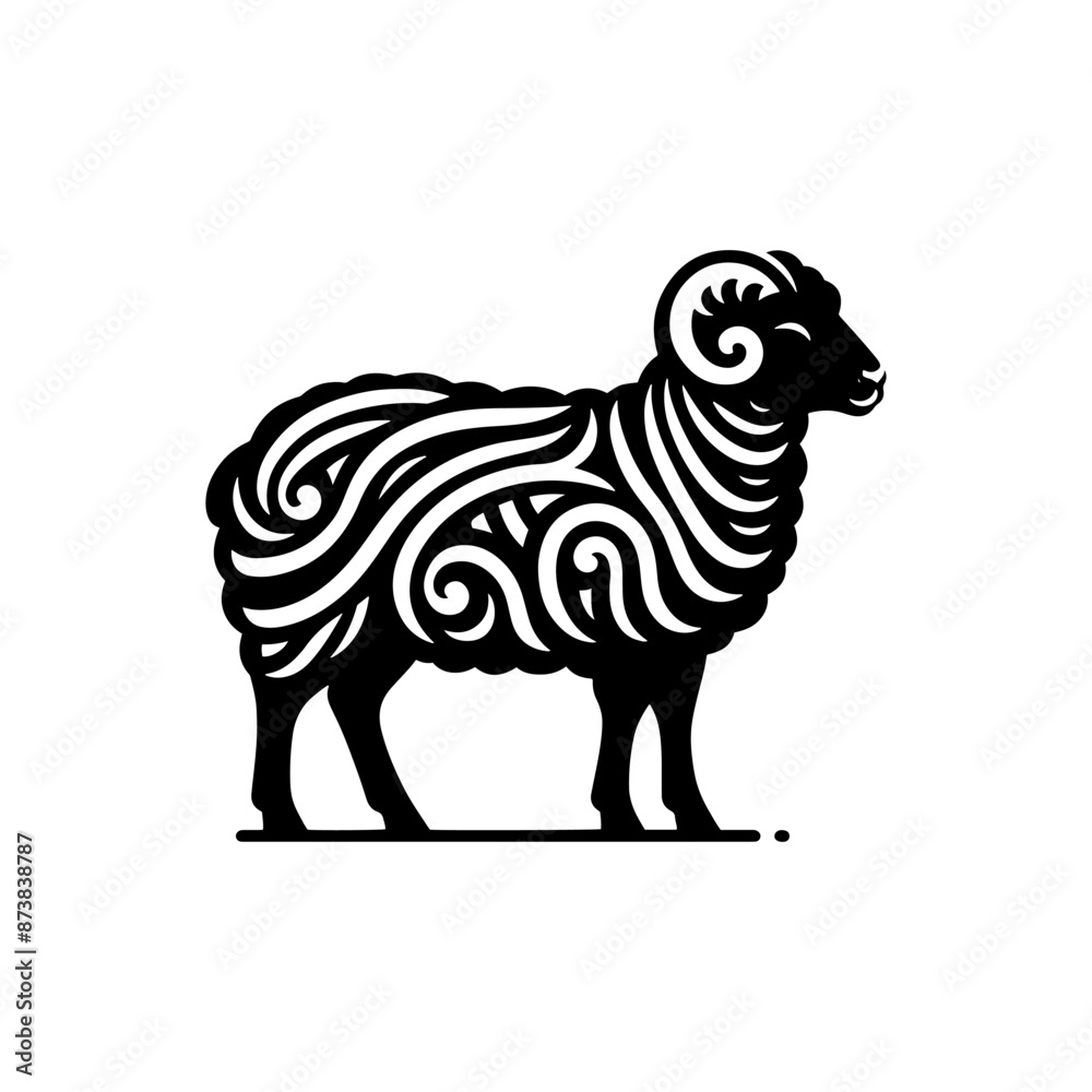 Obraz premium Ewe Vector Design - Ewe Silhouette - Ewe Illustration.