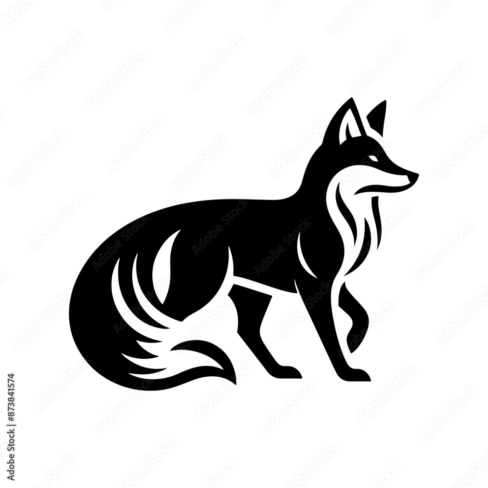 Minimalist Fox Silhouette - Fox Vector Design - Fox Illustration. Minimalist Fox Silhouette - Fox Vector Design - Fox Illustration.