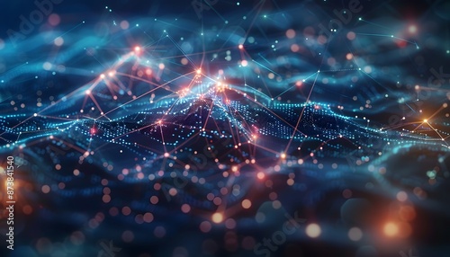 Abstract technology background with connected lines and dots
