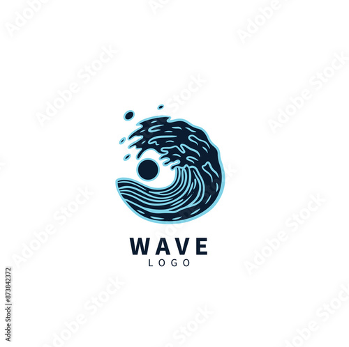 Wave beach vector illustration design logo	