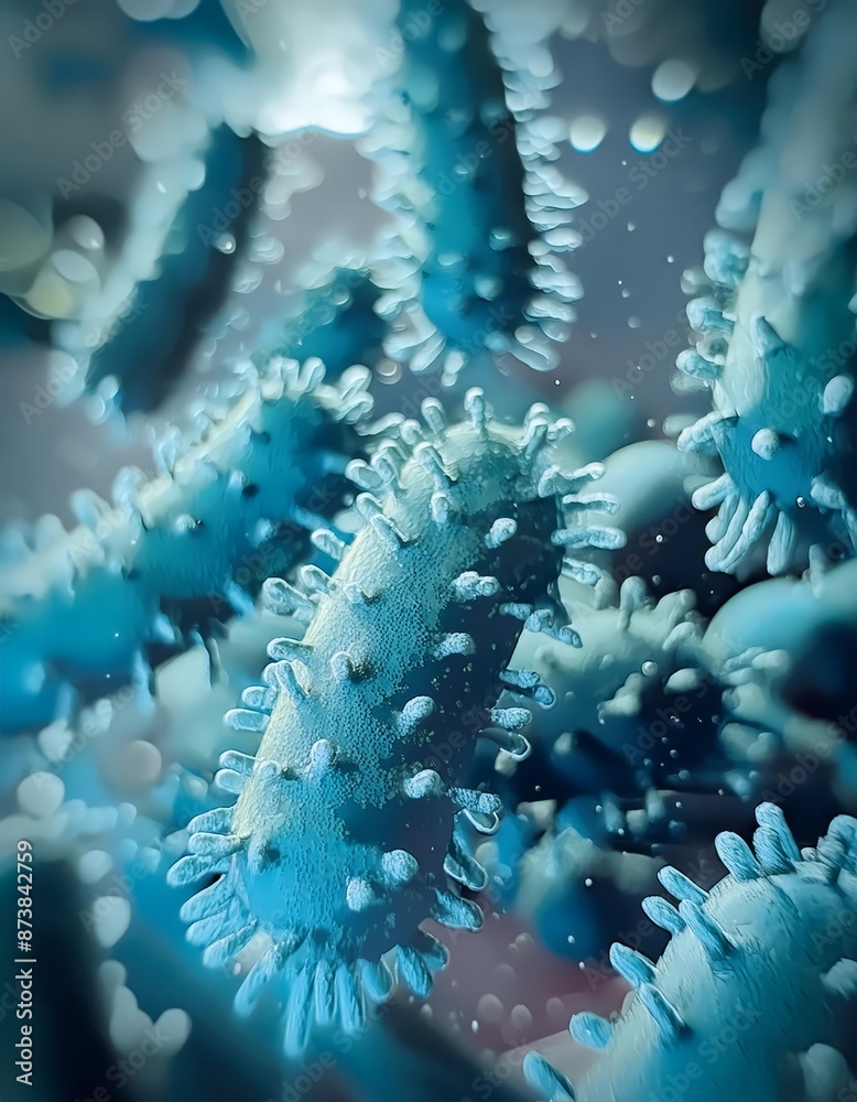 Reference ImBlue Bacteria - Microscopic Enlargement of Blue Cells and Colony of Bacteria - Probiotics or Medicine Treatment - Health Care Medication or Ananotomy of Organisms in Biology or Scienceage Reference ImBlue Bacteria - Microscopic Enlargement of Blue Cells and Colony of Bacteria - Probiotics or Medicine Treatment - Health Care Medication or Ananotomy of Organisms in Biology or Scienceage