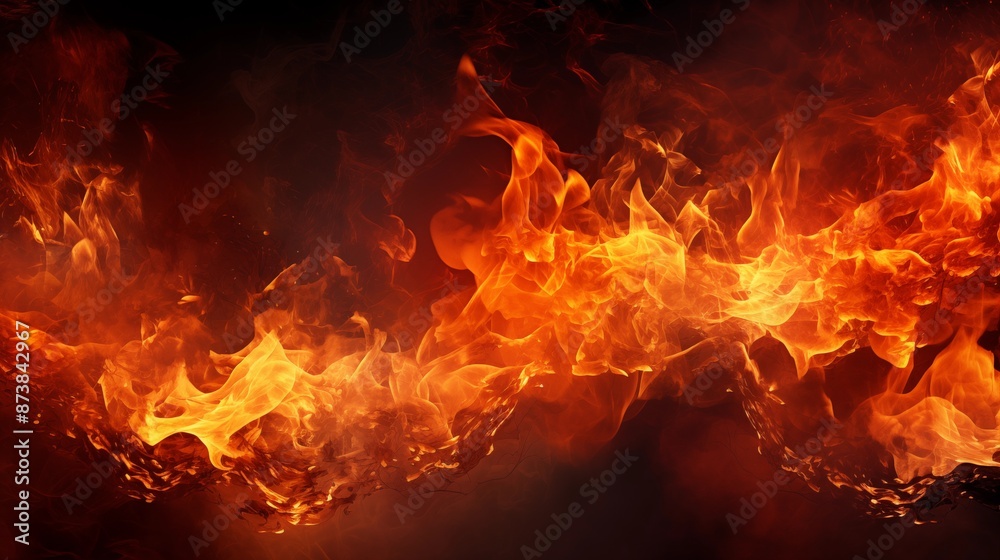 A Powerful Display of Intense Flames Swirling in a Fiery Inferno A Powerful Display of Intense Flames Swirling in a Fiery Inferno