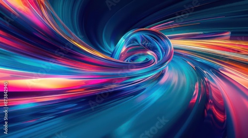 colorful swirling spinning speed of light trails abstract for background, future of colors moving extreme visual effect colorful vibrant.