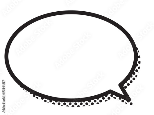 シンプルで使いやすい黒い点の影の付いた吹き出し