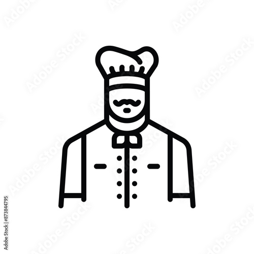 Black line icon for chef; bakery