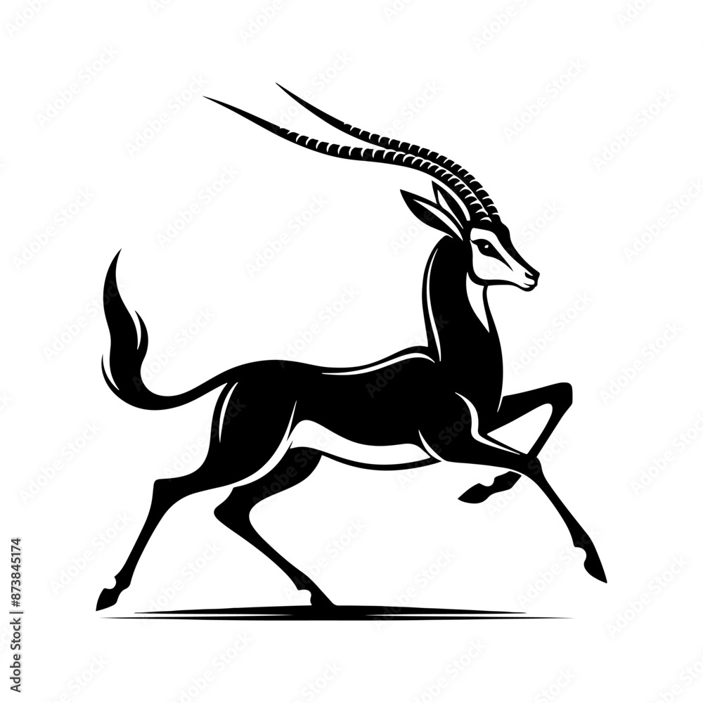 Gazelle Silhouette - Minimalist Gazelle Vector - Gazelle Illustration. Gazelle Silhouette - Minimalist Gazelle Vector - Gazelle Illustration.