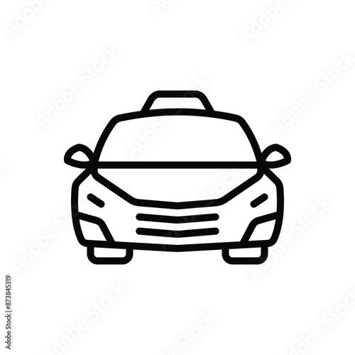 Black line icon for taxi