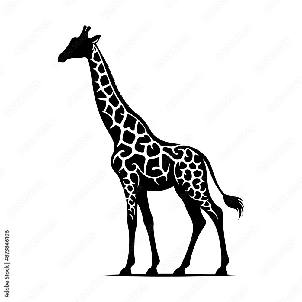 Fototapeta premium Giraffe Silhouette - Giraffe Vector art - Minimalist Giraffe Design - Giraffe Illustration.
