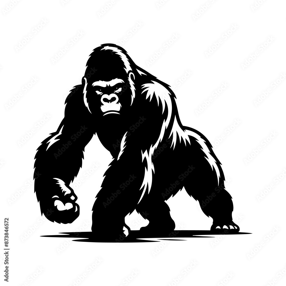Fototapeta premium Minimalist Gorilla Vector - Gorilla Silhouette - Illustration Of Gorilla.