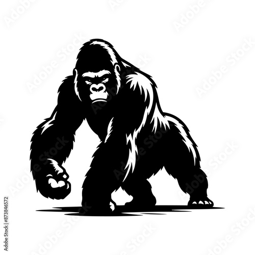 Minimalist Gorilla Vector - Gorilla Silhouette - Illustration Of Gorilla.