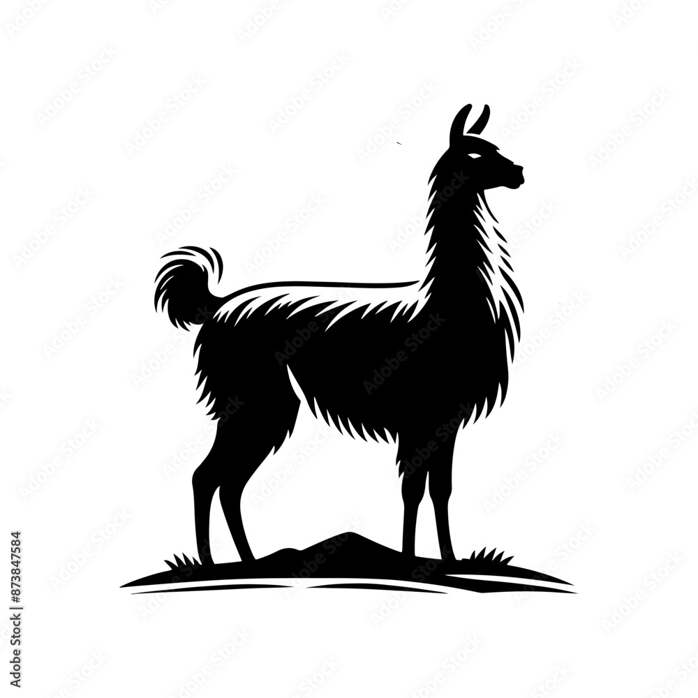 Fototapeta premium Guanaco Silhouette - Guanaco Vector Design - Minimalist Guanaco Illustration.