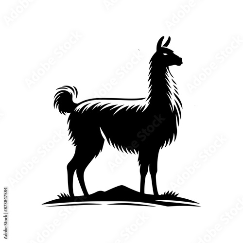 Guanaco Silhouette - Guanaco Vector Design - Minimalist Guanaco Illustration.