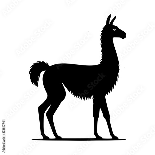 Guanaco Silhouette - Guanaco Vector Design - Minimalist Guanaco Illustration.